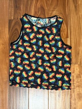 Hanky Panky playful pride cropped tank, size small, NWOT